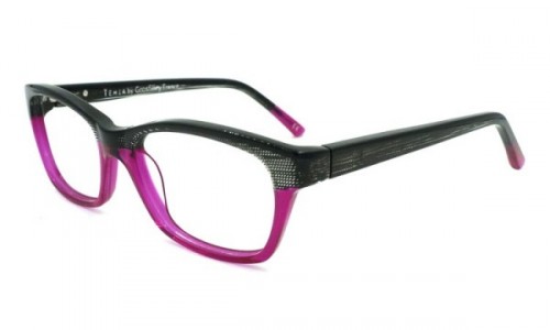 Tehia T50021 Eyeglasses, C04 Black Crystal Fuschia