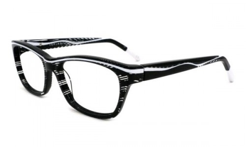Tehia T50027 Eyeglasses, C01 Black Stripe White