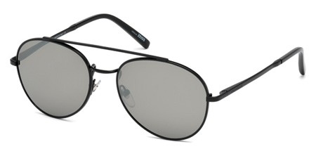 Montblanc MB605S Sunglasses, 02C - Matte Black / Smoke Mirror
