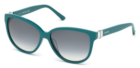 Swarovski FELICITY Sunglasses, 87P - Shiny Turquoise / Gradient Green