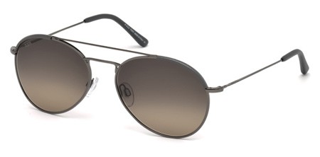 Tod's TO-0189 Sunglasses, 12F - Shiny Dark Ruthenium / Gradient Brown
