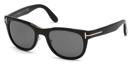 Tom Ford JACK Sunglasses, 01D - Shiny Black / Smoke Polarized