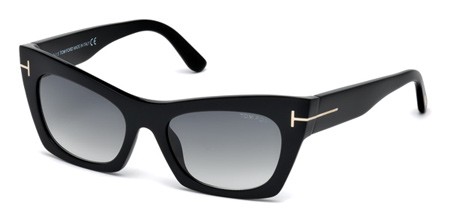 Tom Ford KASIA Sunglasses, 05B - Black/other / Gradient Smoke