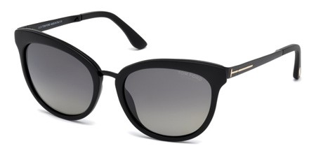 Tom Ford EMMA Sunglasses, 02D - Matte Black / Smoke Polarized