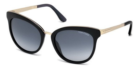 Tom Ford EMMA Sunglasses, 05W - Black/other / Gradient Blue