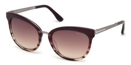 Tom Ford EMMA Sunglasses, 71F - Bordeaux/other / Gradient Brown