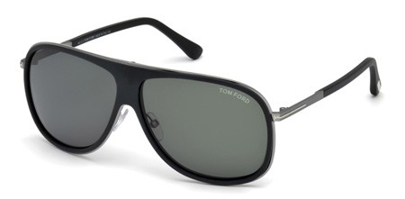Tom Ford CHRIS Sunglasses, 02N - Matte Black / Green