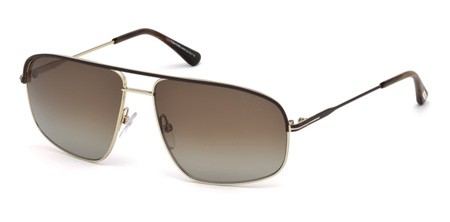 Tom Ford JUSTIN Sunglasses, 50H - Dark Brown/other / Brown Polarized