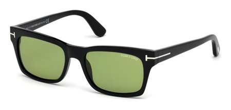 Tom Ford FREDERIK Sunglasses, 01N - Shiny Black / Green