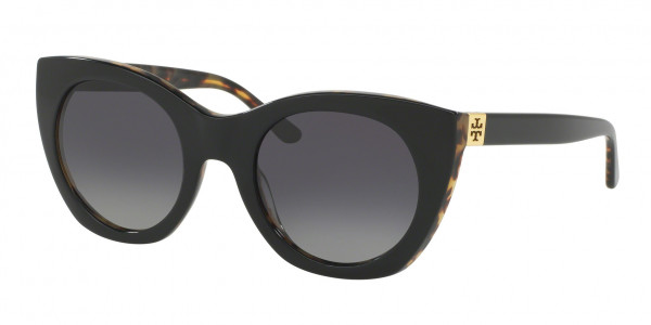 Tory Burch TY7097 Sunglasses, 1601T3 BLACK/TORT (BLACK)