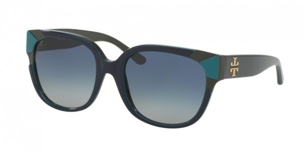 Tory Burch TY7096A Sunglasses, 15984L NAVY/TURQ/HUNTER (BLUE)