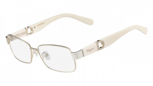 Ferragamo SF2151R Eyeglasses, (746) SHINY GOLD/CREAM