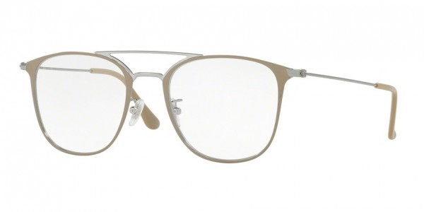 Ray-Ban Optical RX6377F Eyeglasses, 2909 GUNMETAL/SHINY BEIGE (LIGHT BROWN)