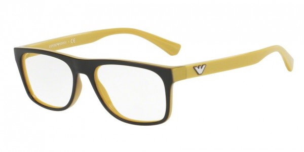 Emporio Armani EA3097 Eyeglasses, 5555 TOP BROWN ON YELLOW (BROWN)