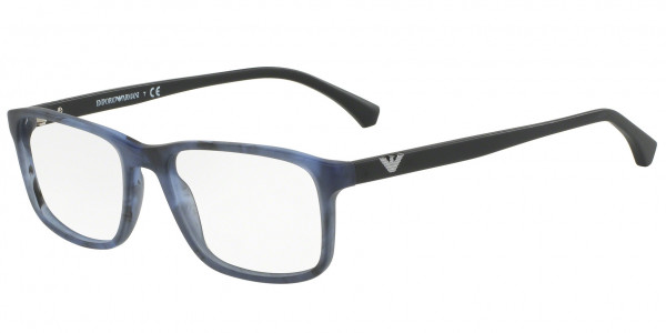 Emporio Armani EA3098 Eyeglasses, 5549 MATTE STRIPED BLUE (BLUE)