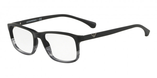 Emporio Armani EA3098 Eyeglasses, 5566 MATTE BLACK & STRIPED GREY (BLACK)