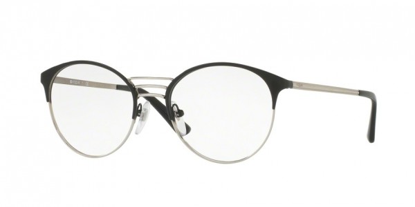 Vogue VO4043 Eyeglasses, 352 BLACK/BRUSHED SILVER (BLACK)