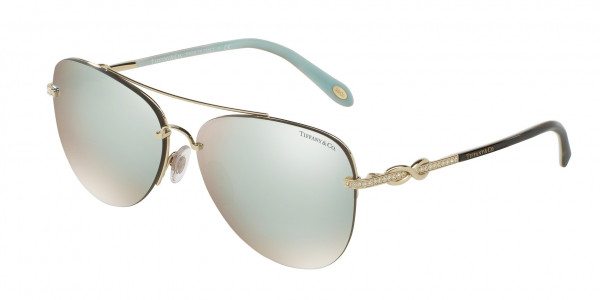 Tiffany & Co. TF3054B Sunglasses, 602164 PALE GOLD (GOLD)