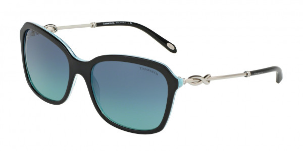 Tiffany & Co. TF4128B Sunglasses, 81939S BLACK/STRIPED BLUE (BLACK)