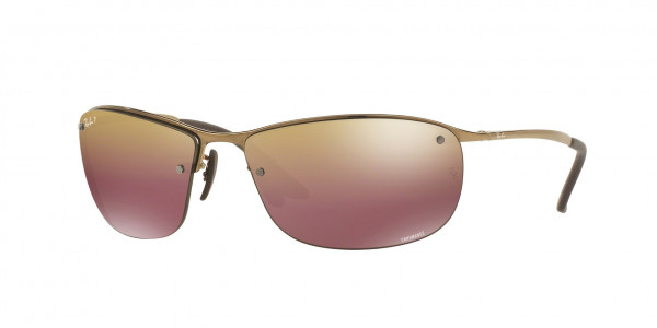 Ray-Ban RB3542 Sunglasses, 197/6B BRONZE PURPLE MIRROR GOLD GRAD (BROWN)