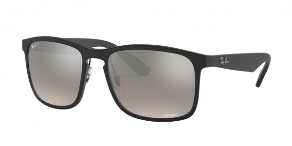 Ray-Ban RB4264 Sunglasses, 601S5J MATTE BLACK GREY MIRROR SILVER (BLACK)