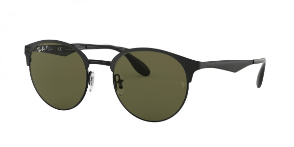Ray-Ban RB3545 Sunglasses, 186/9A SHINY BLACK/TOP MATTE BLACK (BLACK)