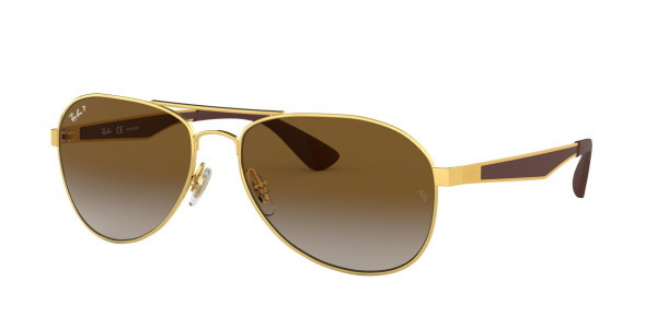 Ray-Ban RB3549 Sunglasses, 001/T5 ARISTA LIGHT GREY GRADIENT BRO (GOLD)