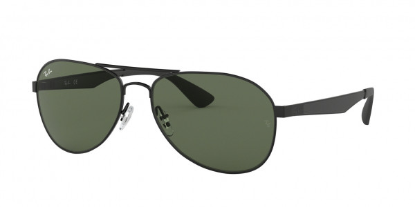 Ray-Ban RB3549 Sunglasses, 006/71 MATTE BLACK DARK GREEN (BLACK)