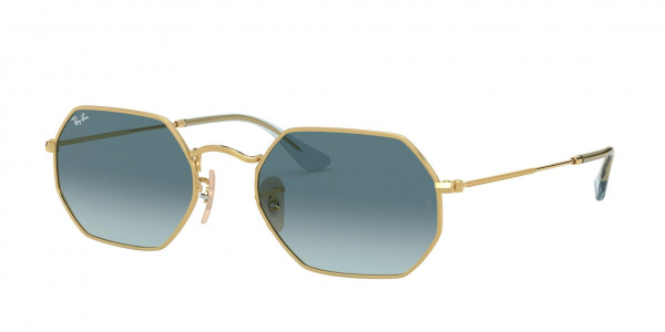 Ray-Ban RB3556N OCTAGONAL Sunglasses, 91233M OCTAGONAL ARISTA BLUE GRADIENT (GOLD)