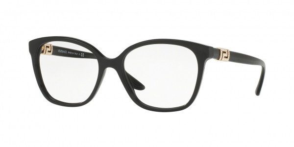 Versace VE3235BA Eyeglasses, GB1 BLACK (BLACK)
