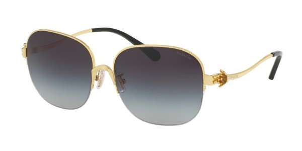 Coach HC7068 L1609 Sunglasses, 929111 LIGHT GOLD/BLACK (GOLD)