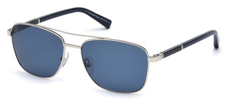 Ermenegildo Zegna EZ-0014 Sunglasses, 16V - Shiny Palladium / Blue