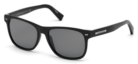 Ermenegildo Zegna EZ-0020 Sunglasses, 01A - Shiny Black / Smoke