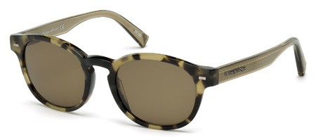 Ermenegildo Zegna EZ-0029 Sunglasses, 55M - Coloured Havana / Roviex Polarized