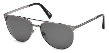 Ermenegildo Zegna EZ0040 Sunglasses, 12D - Shiny Dark Ruthenium / Smoke Polarized