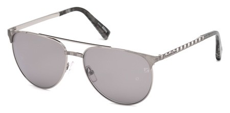 Ermenegildo Zegna EZ0040 Sunglasses, 14C - Shiny Light Ruthenium / Smoke Mirror