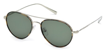 Ermenegildo Zegna EZ-0053 Sunglasses, 14N - Shiny Light Ruthenium / Green