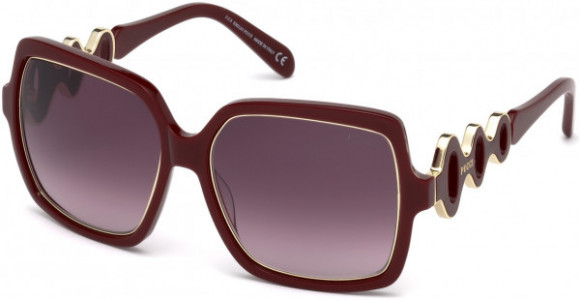 Emilio Pucci EP0040 Sunglasses, 69T - Deep Bordeaux, Pale Gold/ Gradient Bordeaux Lenses