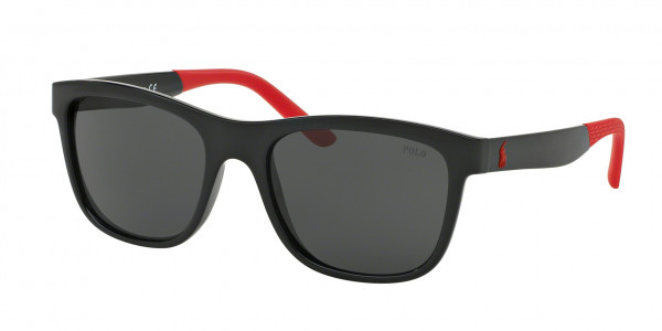 Polo PH4120 Sunglasses, 500187 SHINY BLACK GREY (BLACK)