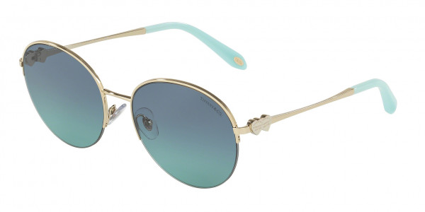 Tiffany & Co. TF3053 Sunglasses, 60219S PALE GOLD (GOLD)