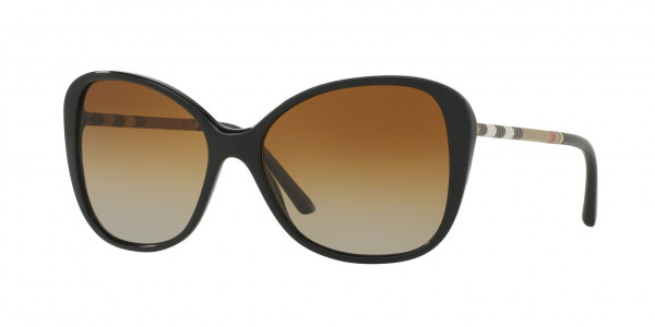 Burberry BE4235Q Sunglasses, 3001T5 BLACK POLAR BROWN GRADIENT (BLACK)