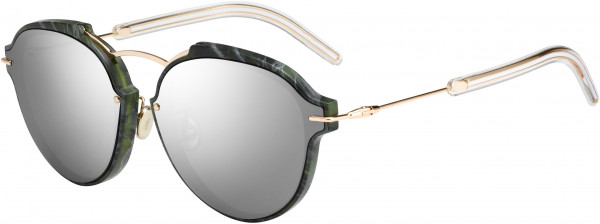 Christian Dior Dioreclat Sunglasses, 0GC1 Green Mrb Gold
