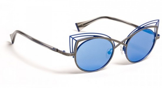 Boz by J.F. Rey DISDONC Sunglasses, DIS DONC 0520 ANTIC SILVER/BLUE + LENS BLUE REVO (0520)