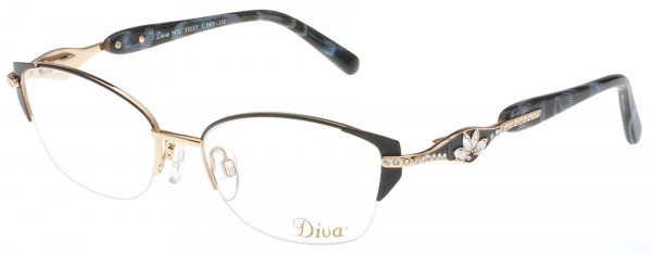 Diva Diva 5471 Eyeglasses, BLACK-GREY MOTTLED-GOLD (DE0)