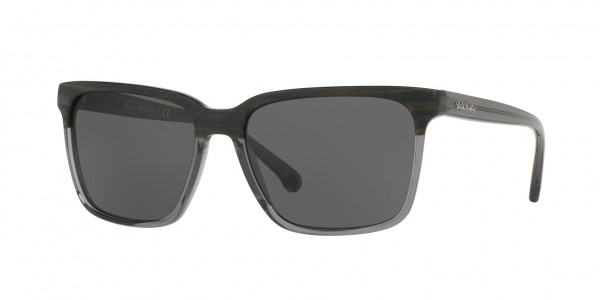 Brooks Brothers BB5032S Sunglasses, 612387 GREY WOOD/GREY TRANSLUCENT (GREY)