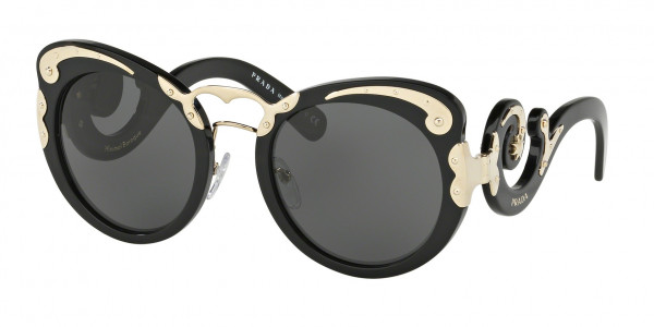 Prada PR 07TS Sunglasses, 1AB1A1 BLACK (BLACK)