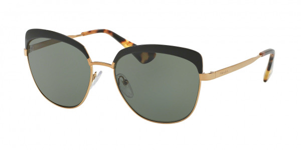 Prada PR 51TS Sunglasses, LAX5X1 ANTIQUE GOLD/BLACK (SILVER)