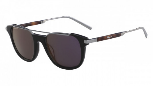 Ferragamo SF160S Sunglasses, (021) BLACK/DARK RUTHENIUM