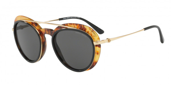 Giorgio Armani AR6055 Sunglasses, 302187 GOLD/TOP BLACK-YELLOW HAVANA G (GOLD)