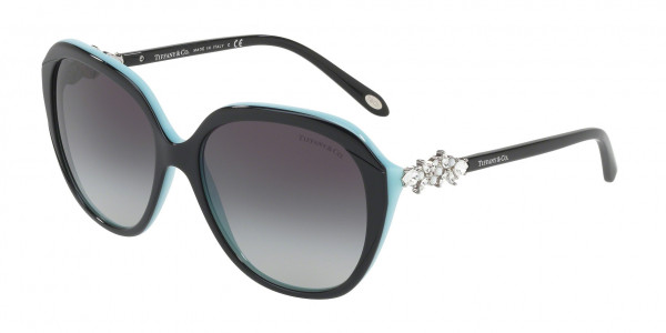 Tiffany & Co. TF4132BF Sunglasses, 80553C BLACK/BLUE (BLACK)